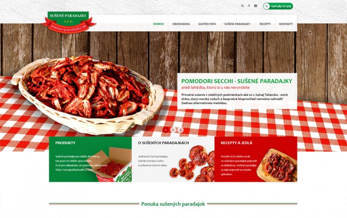 Sušené paradajky - reference, webdesign, tvorba www