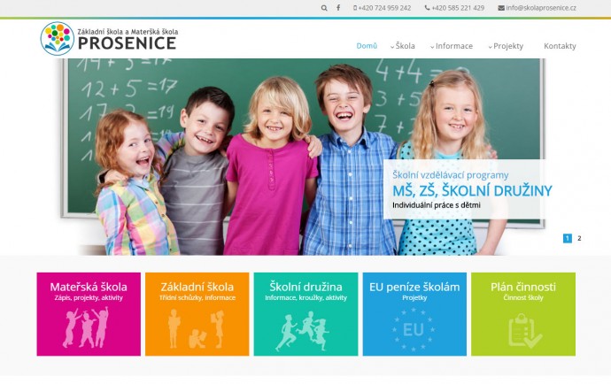 ZŠ Prosenice - reference, webdesign, tvorba www